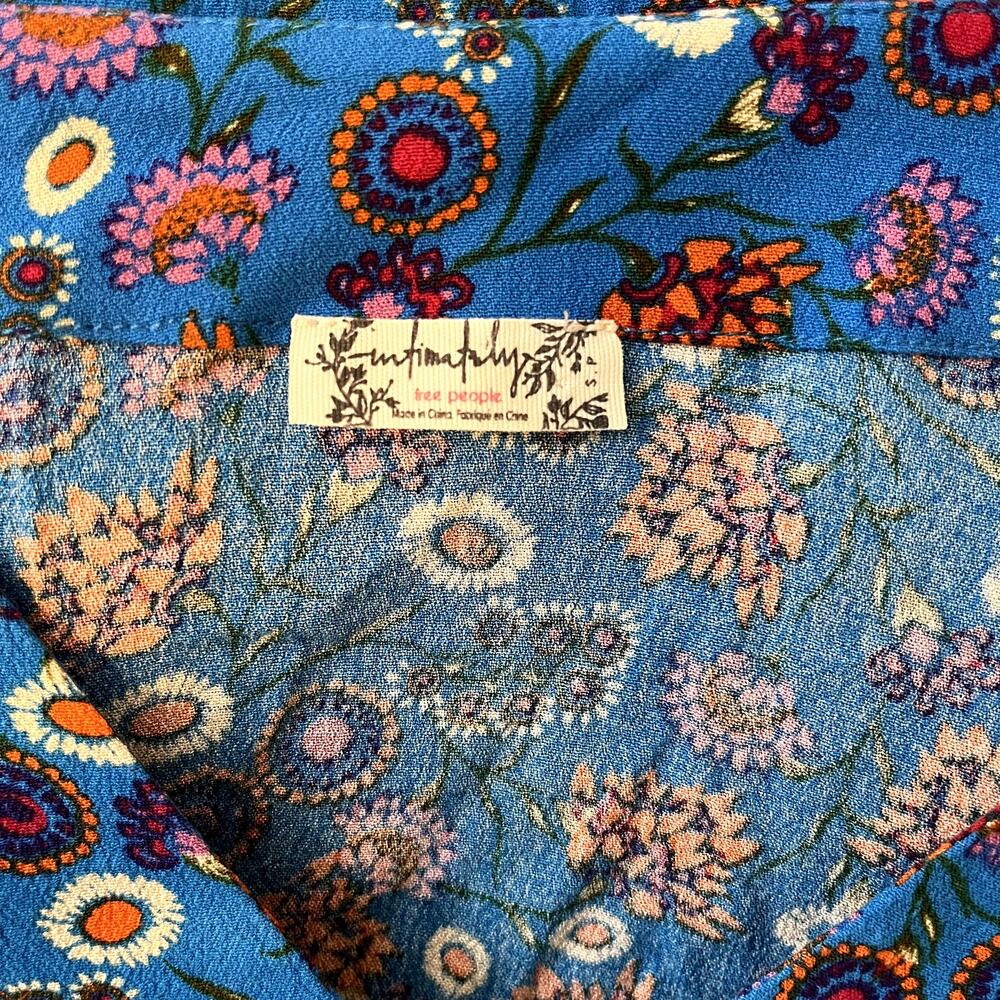 Free People Blue Floral She's Dainty Bodysuit Size Small NEW - Picture 8 of 11